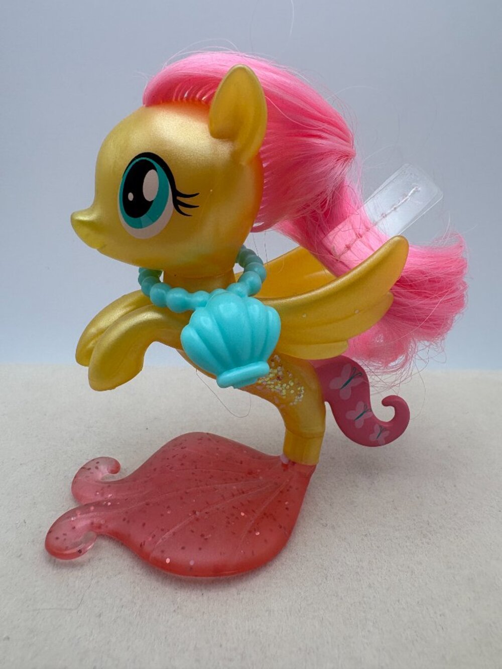 My Little Pony (MLP) Fluttershy Glitter Seapony 2017 OG Hair Tie (MLP: LT3-30)